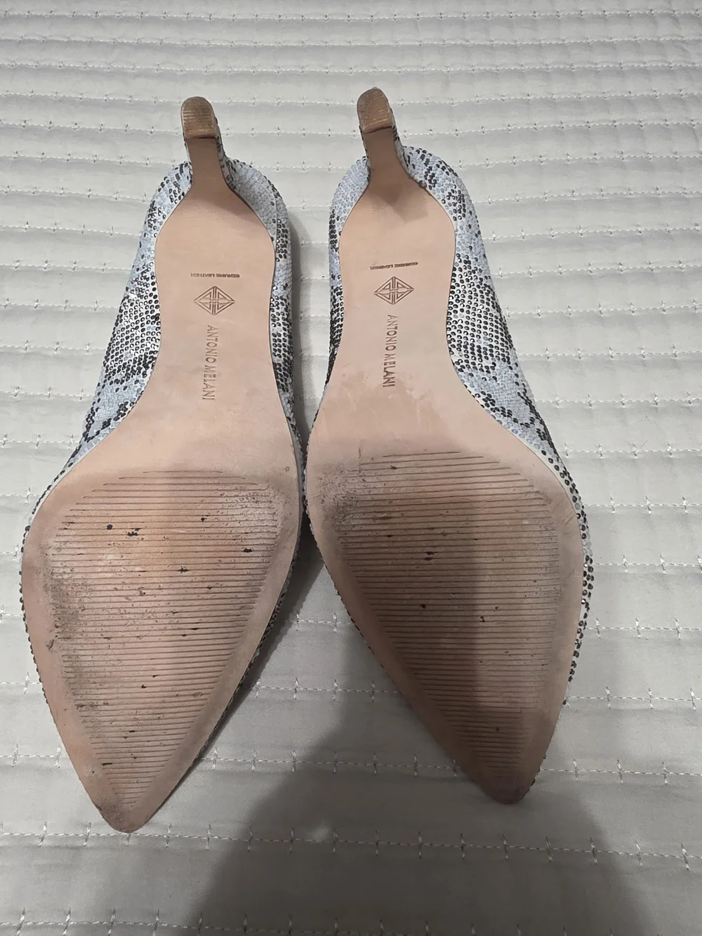 ANTONIO MELANI Powder Blue Crystal Pointed-Toe Pumps